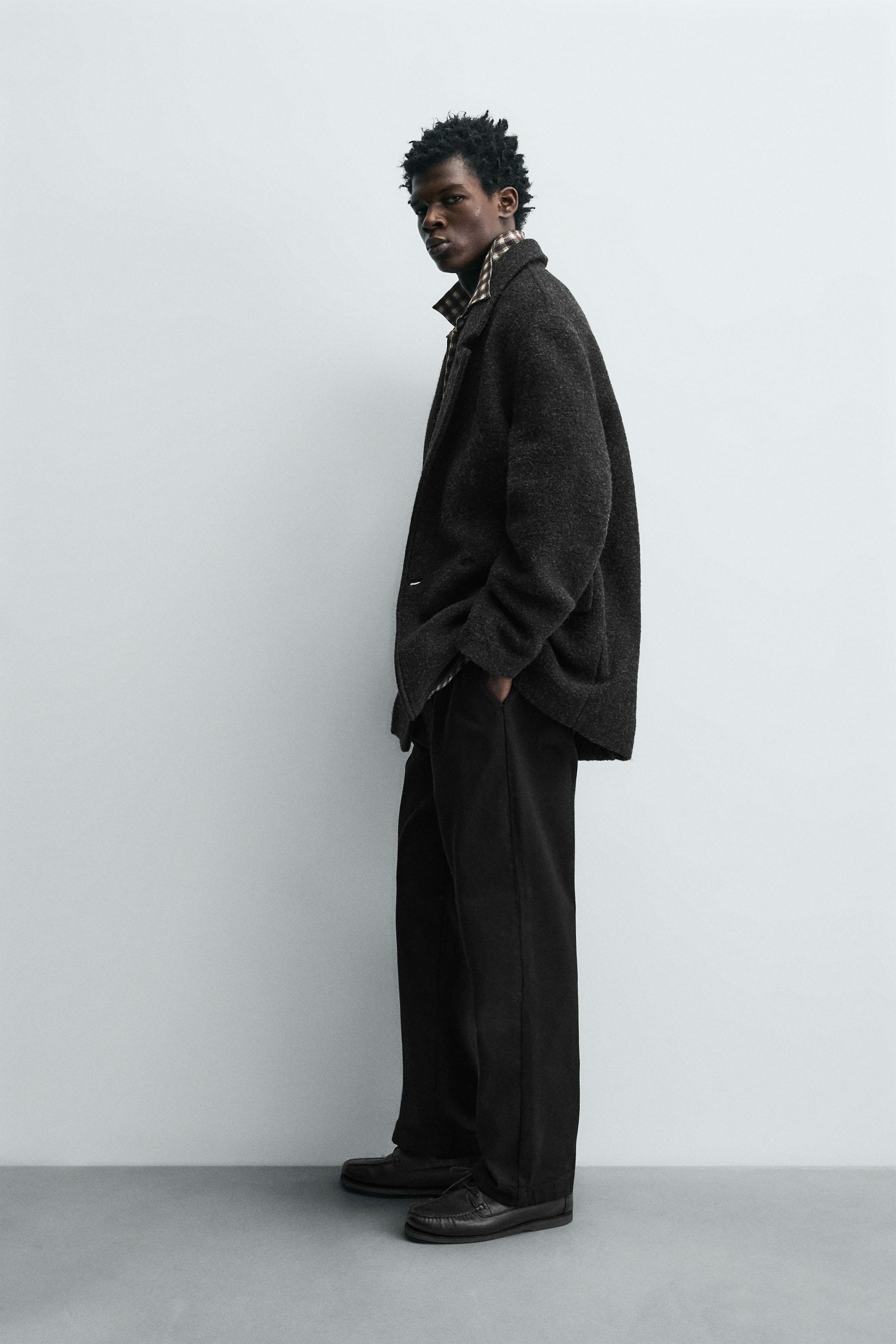 DOUBLE BREASTED WOOL BLEND OVERCOAT